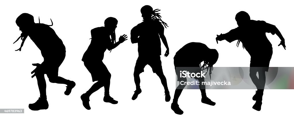 Vector silhouette of people. Vector silhouette of people who dance on white background. Activity stock vector