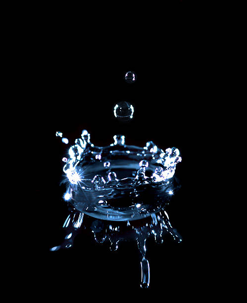 istock brilliant drops transparent water on black background 469784369
