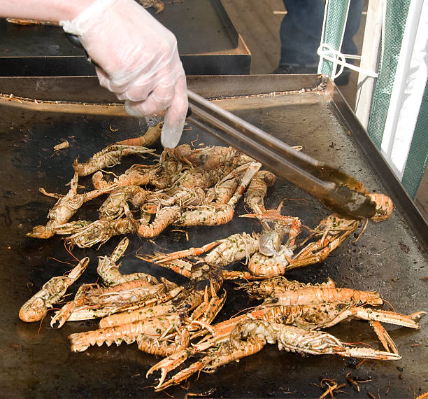 istock Jumbo Prawns  Cooking on a outdoor Barbecue 469785521