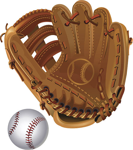 야구공 글러브를 ball - baseball glove 이미지 stock illustrations