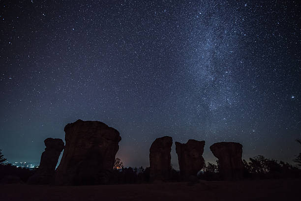 istock Milky Way rises over stone at Mor hin khao,Thailand 469785963