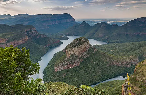 View on the Blydepoort dam and it's lake in the Blyde river canyon.
