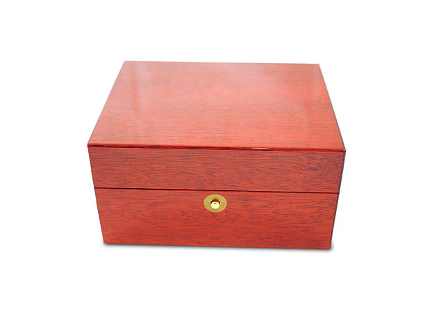 istock Wooden box on white background 469786414