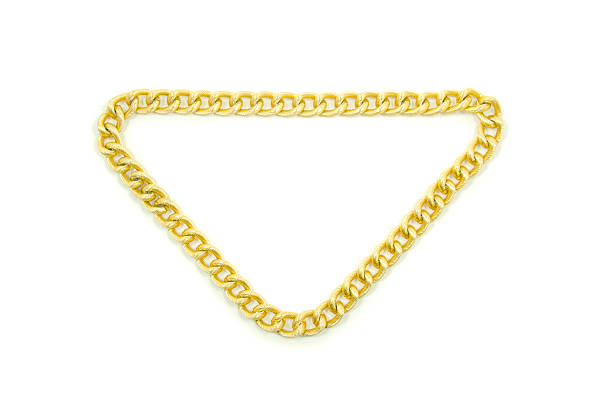 istock Golden chain Isolated on white 469789344