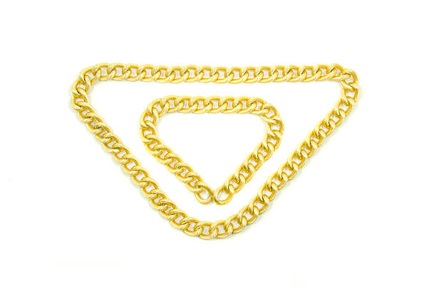 istock Golden chain Isolated on white 469789398