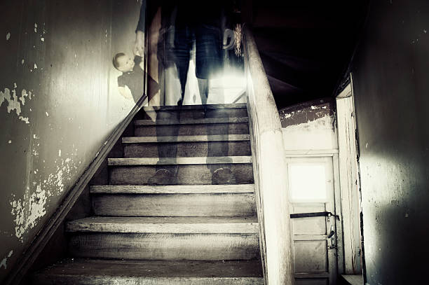 istock Ghostly figure in a hounted house 469789716