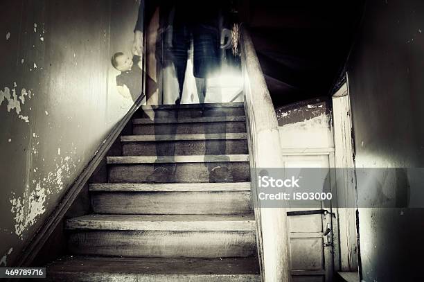 Ghostly Figure In A Hounted House Stock Photo - Download Image Now - Ghost, Men, Spooky