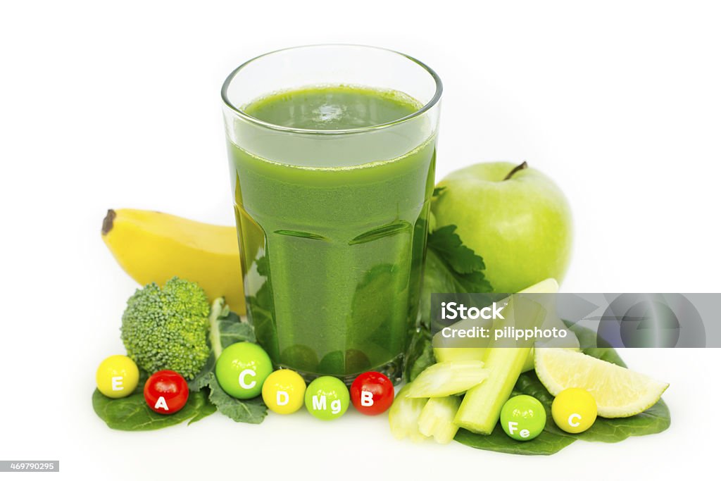 Verde sano Frullato alla - Foto stock royalty-free di Acido ascorbico