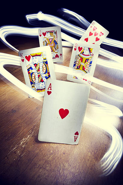покер флеш-рояль (сердце) - ten of hearts стоковые фото и изображения