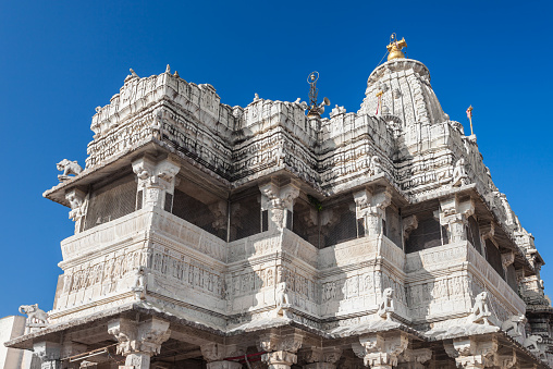 entrance in Hindu Temple dedicated to Shiva, ancient Gangaikonda Cholapuram Temple,  India, Tamil Nadu, Thanjavur (Trichy)