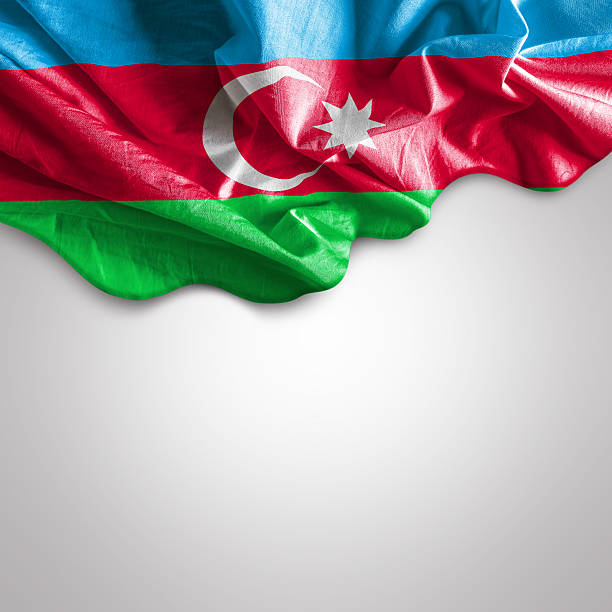 Waving flag of Azerbaijan Waving flag of Azerbaijan azerbaijan stock pictures, royalty-free photos & images