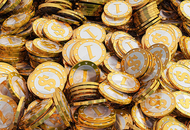 istock Golden Coins - Dollar symbol 469793659