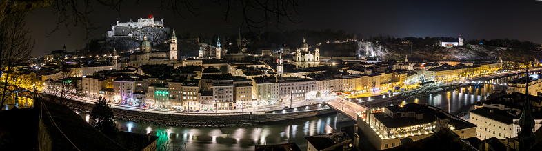 Night shot of the city of Salzburg