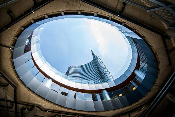 new Porta Garibaldi district, Unicredit bank skyscraper, Milan Italy stock photo
