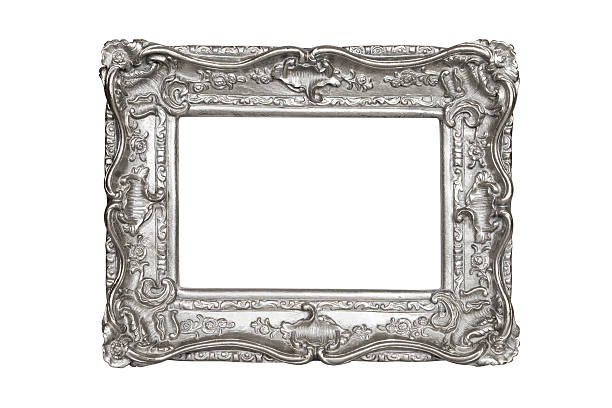 cornice argento - rectangle redecorate foto e immagini stock