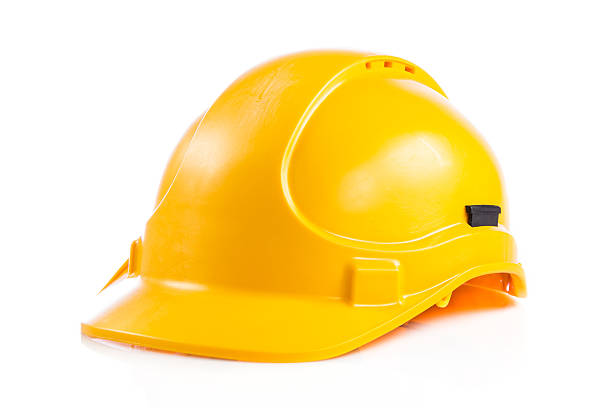 istock Yellow safety helmet on white background. 469797361