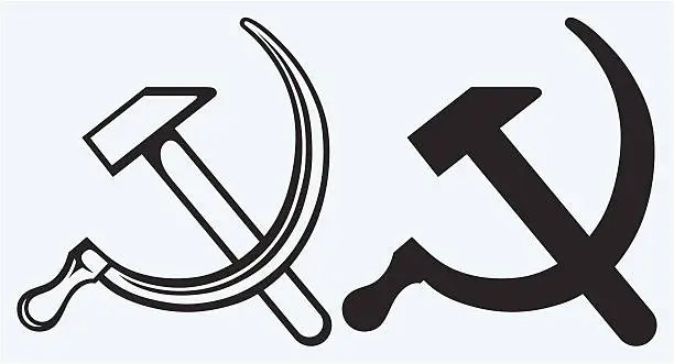 Vector illustration of Hammer and sickle