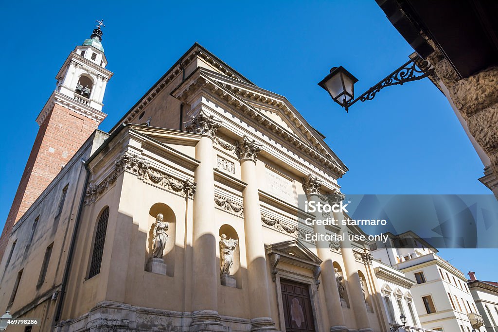 Chrch of San Marcello in Vicenza Vicenza,Italy-April 3,2015:view of the churc of San Marcello in Vicenza located on Palladio street during a sunny day. 2015 Stock Photo