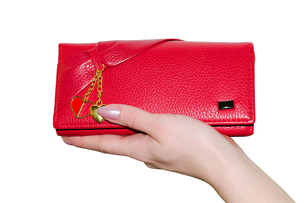 レッドてくれます。 - change purse purse clutch bag red ストックフォトと画像