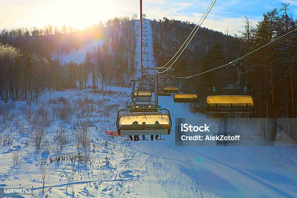 Ski Lift At Resort Stock Photo - Download Image Now - Activity, Alpine Skiing, Backgrounds
