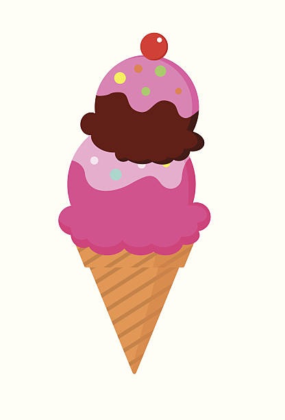 Ice-cream cone vector art illustration