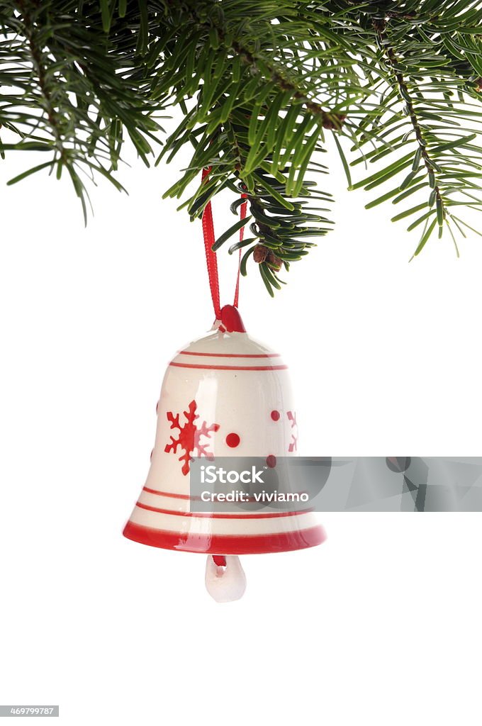 hanging christmas bauble christmas baubles hanging with ribbon on white background Bell-Jar Stock Photo