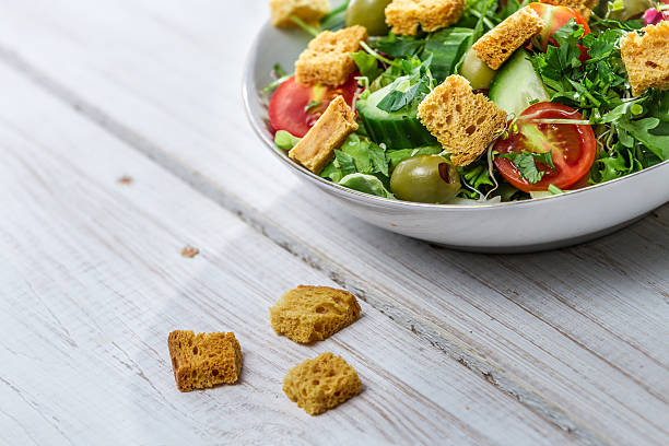 istock Salad with chicken and fresh vegetables 469802345