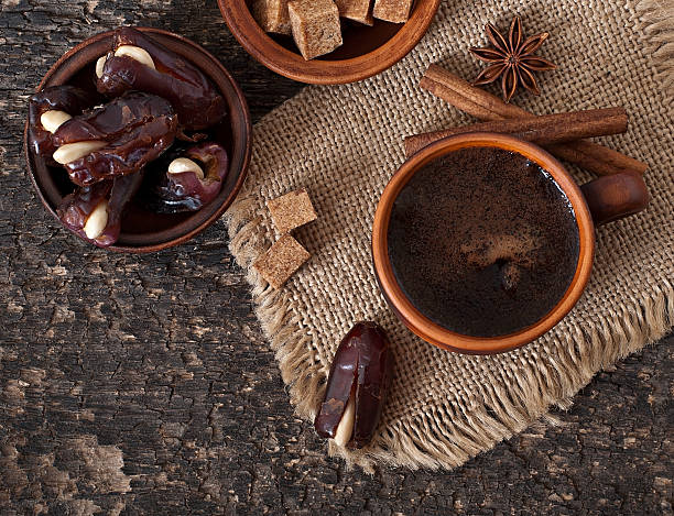Aromatic coffee and eastern dates