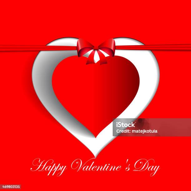 Vetores de Adesivo De Coração De Papel Com Sombras Cartão De Amor Dia Dos Namorados e mais imagens de Amor