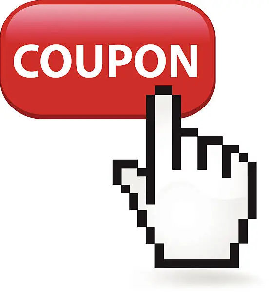 Vector illustration of Coupon Button Click