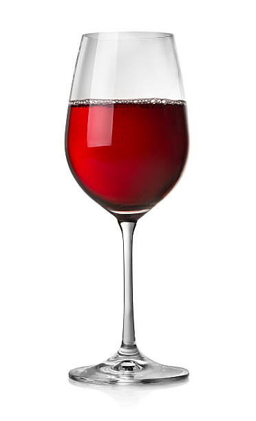 istock Glass of red wine on a white background 469806493