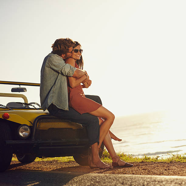 istock Romantic young couple on road trip 469806534