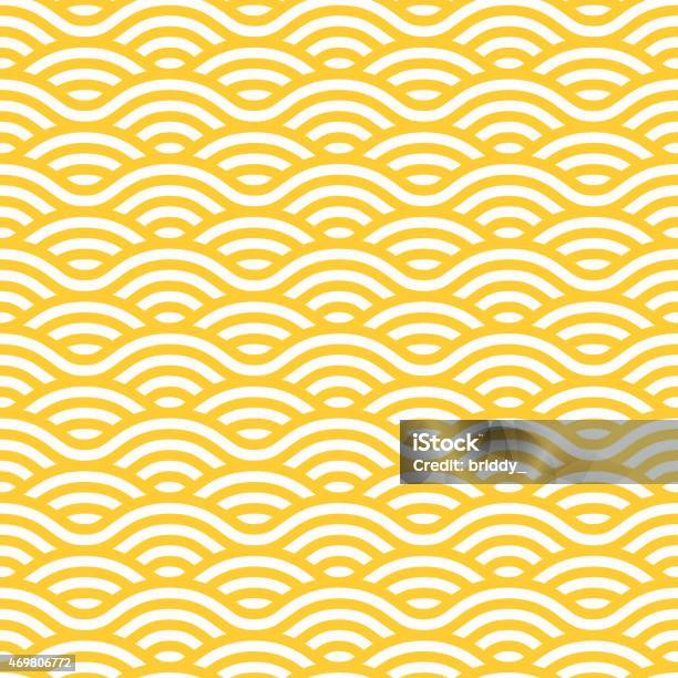 Yellow And White Waves Seamless Pattern Stock Illustration - Download Image Now - Pattern, Backgrounds, Wave Pattern