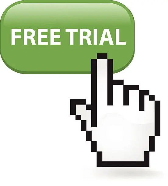 Vector illustration of Free Trial Button Click