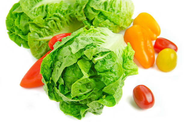 Green salad with peppers stock photo