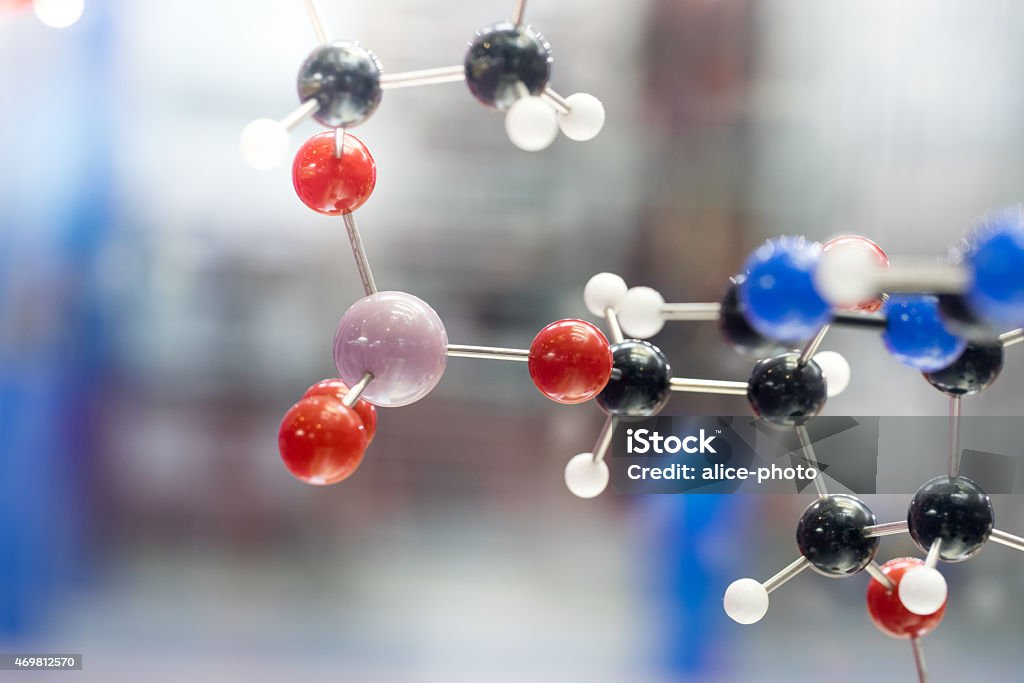 Molecular, DNA and atom model in science research lab Molecular, DNA and atom model in science research labMolecular, DNA and atom model in science research lab setting in studio. 2015 Stock Photo