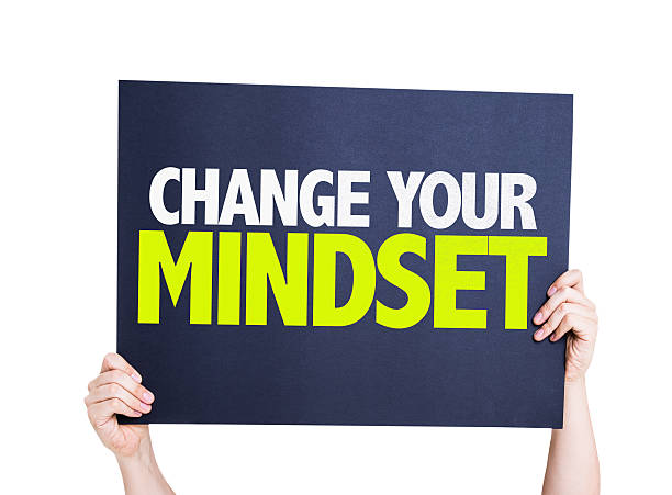 istock Change Your Mindset card isolated on white 469815684