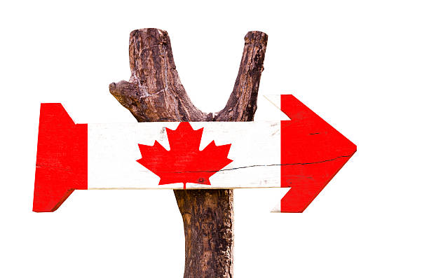 istock Canada wooden sign isolated on white background 469817024