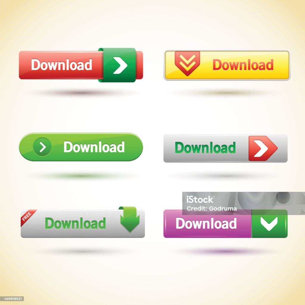 Rectangular Web Button Rectangle Web Buttons Set Stock Illustration - Download Image Now ...