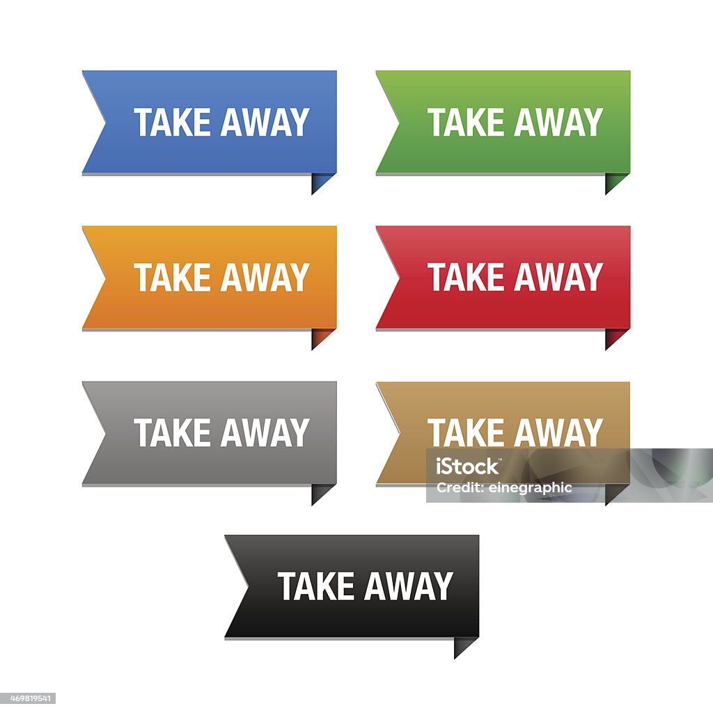 Take away speech bubble ribbon Take away speech bubble ribbon vector Arranging stock vector