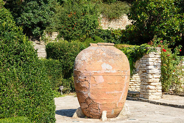 Old big clay pot, Botanical Garden, Balchik, Bulgaria. The Botanical garden in Balchik was founded near the summer residence of Queen Maria in 1955. Ancient Greek amphorae are spread all over the park as a reminder of time’s eternity.