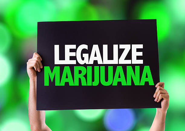 legalize cannabis carte avec fond bokeh - legalization photos et images de collection