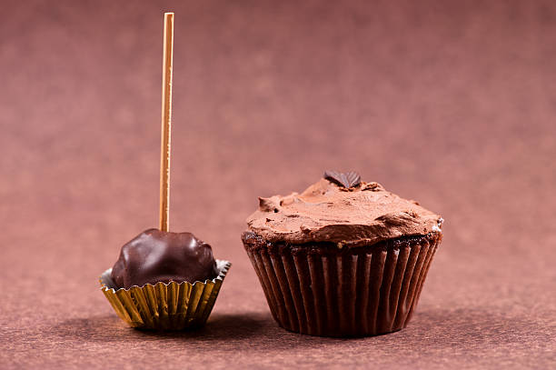 istock Chocolate muffin with hazelnut minty cream 469820993