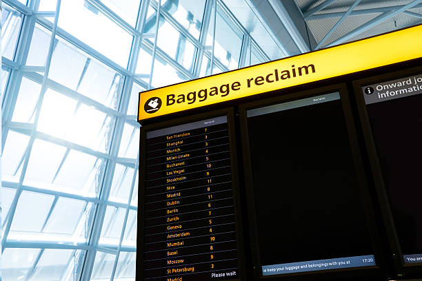 istock Check in, Airport Departure & Arrival information board sign 469823654