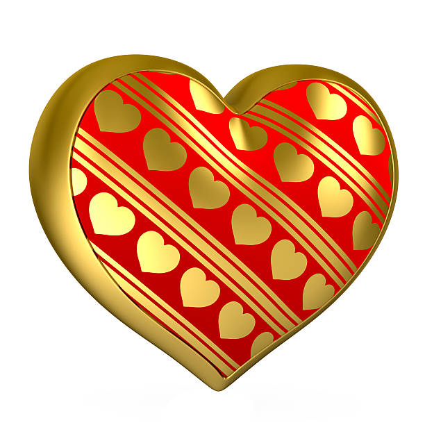istock red heart with golden texture 469823807