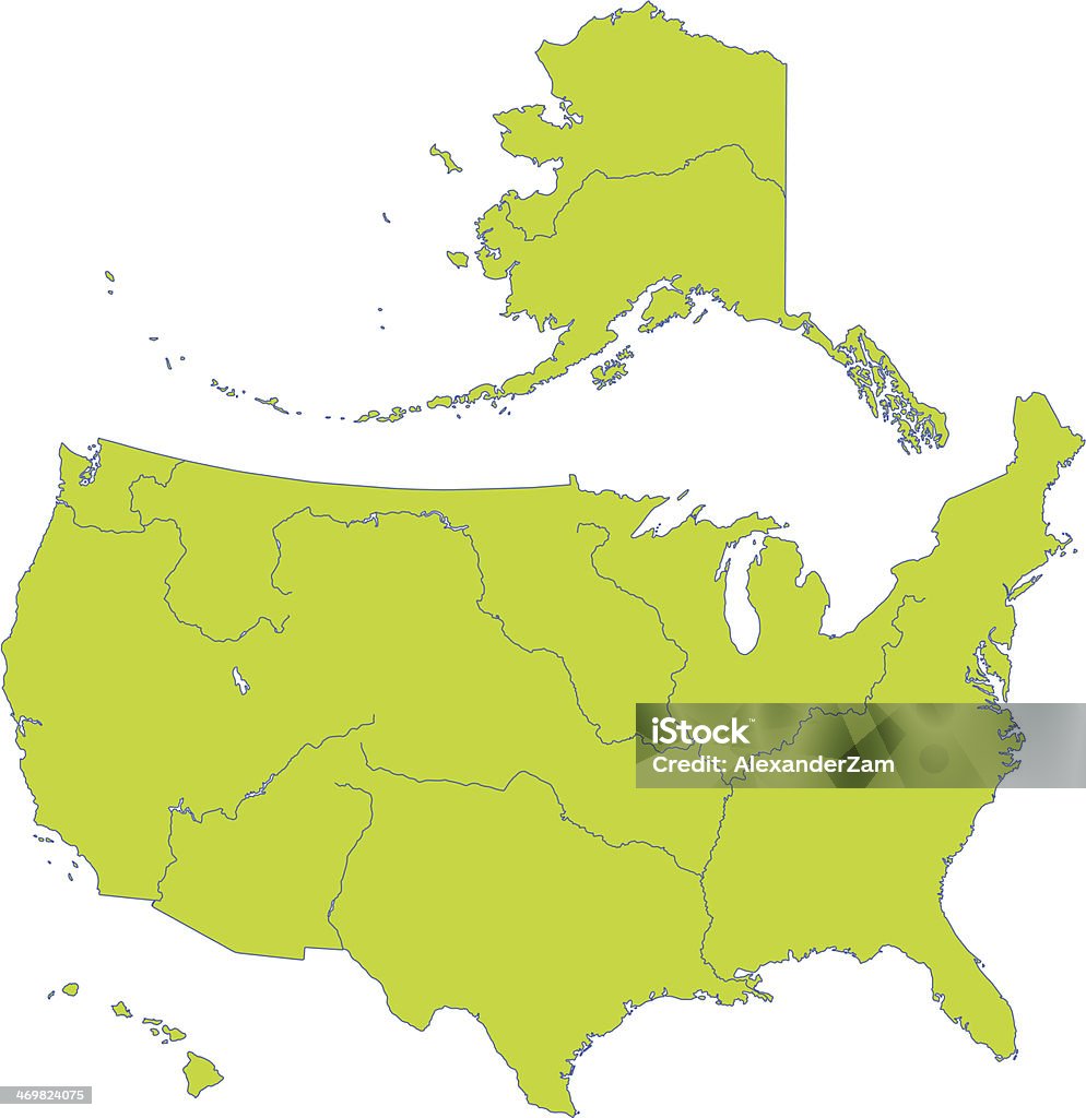 Carte des États-Unis - clipart vectoriel de Alaska - État américain libre de droits