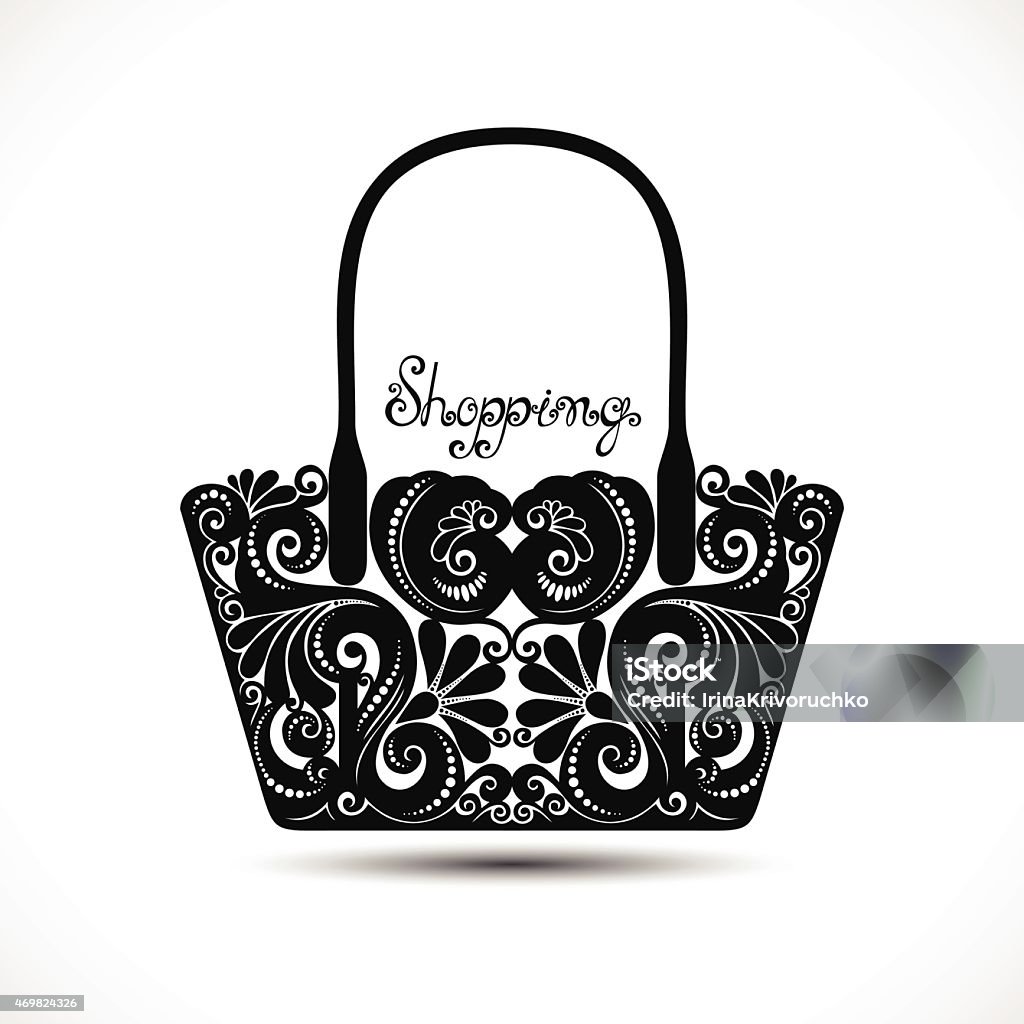 Vector Decorative Ornate Women's Bag Vector Decorative Ornate Women's Bag. Template of Sale Flyer Purse stock vector