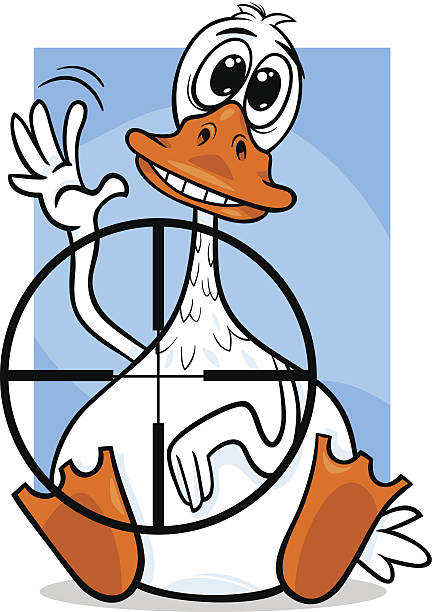 заседание duck говорящая мультяшный иллюстрация - crosshair humor animal target stock illustrations