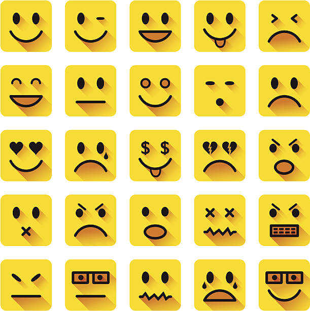 Flat smiley icons vector art illustration