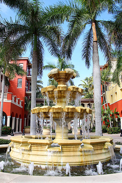 istock Large Water Fountain Outside Shopping Mall 469824943